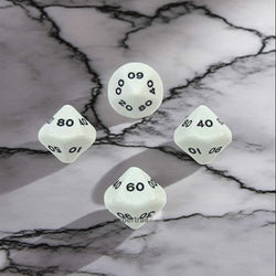 WKP03827E4 White Opaque Dice Black Numbers DT10 16mm Pack of 4 (ONLINE ORDER ONLY)