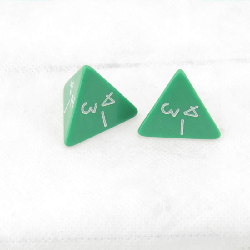 WKP06525E2 Green Jumbo Dice with White Numbers D4 25mm Pack of 2 (ONLINE ORDER ONLY)