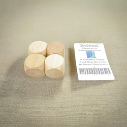 WKP18445E4 Natural Wood Blank Dice Cubes D6 30mm (1.18in) Pack of 4 (ONLINE ORDER ONLY)