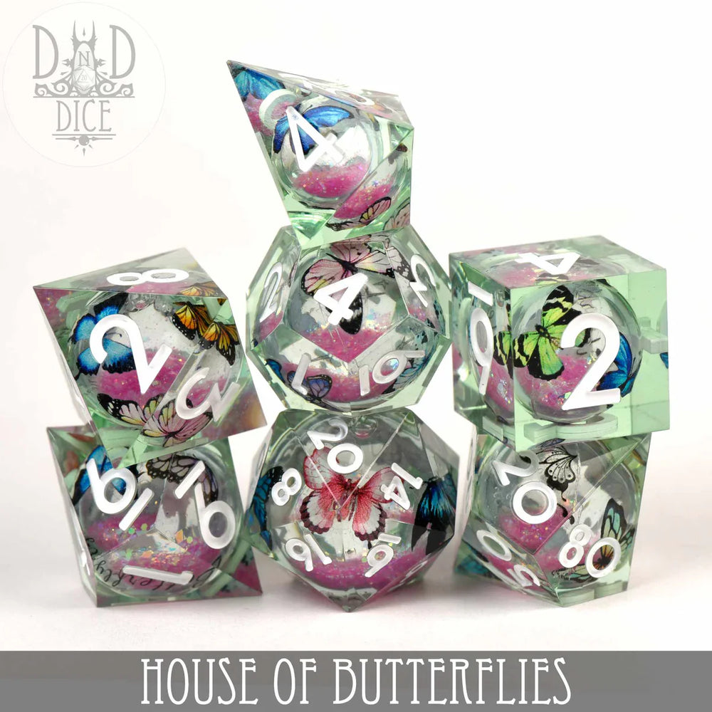 House of Butterflies - 7 Dice Set (Liquid Core) (Online Order Only)