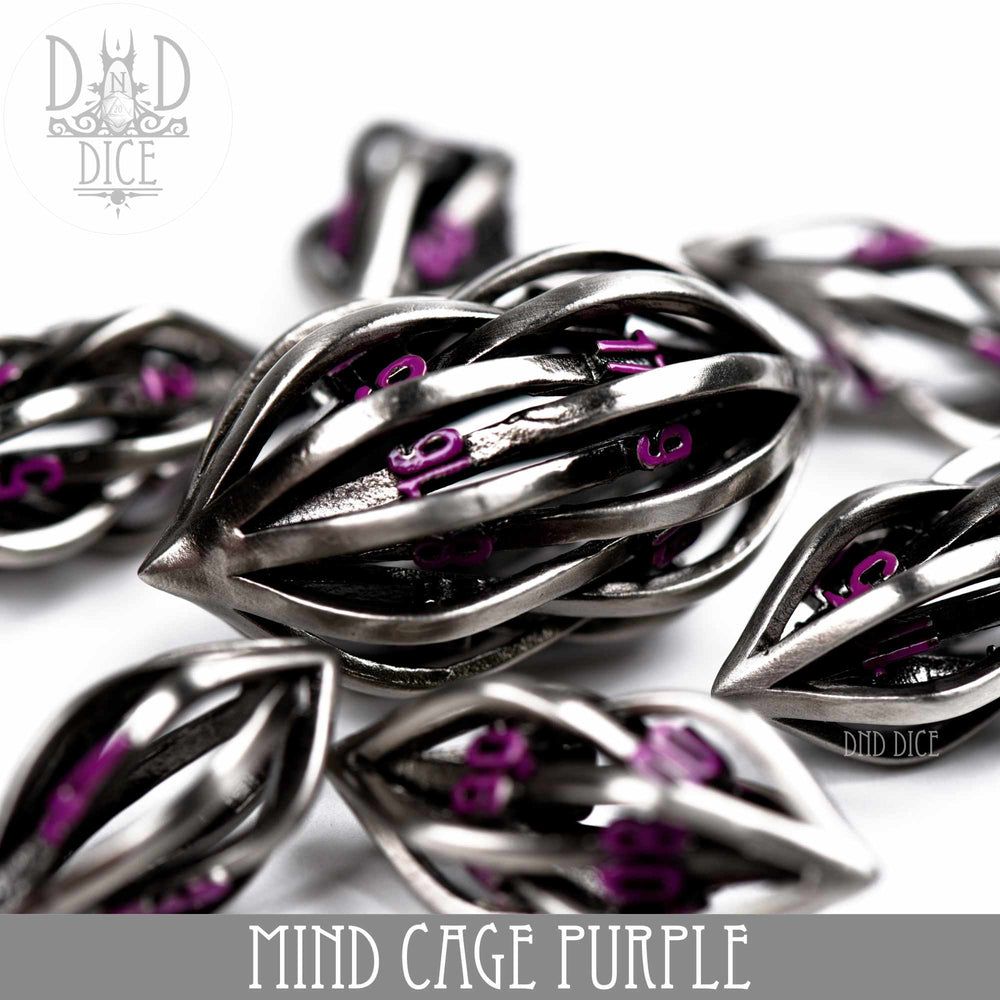 Mind Cage Purple - Metal Dice Set (Gift Box) (Online Order Only)