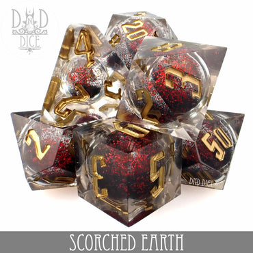 Scorched Earth Liquid Core Dice Set (Online Order Only)