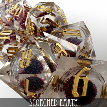 Scorched Earth Liquid Core Dice Set (Online Order Only)