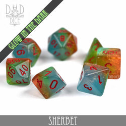 Sherbet Glow in the Dark Dice Set (Online Order Only)