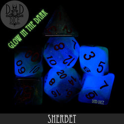 Sherbet Glow in the Dark Dice Set (Online Order Only)