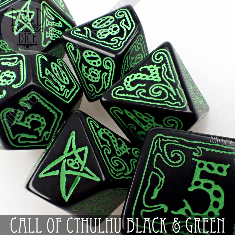 Call of Cthulhu Black & Green Dice Set (Online Order Only)