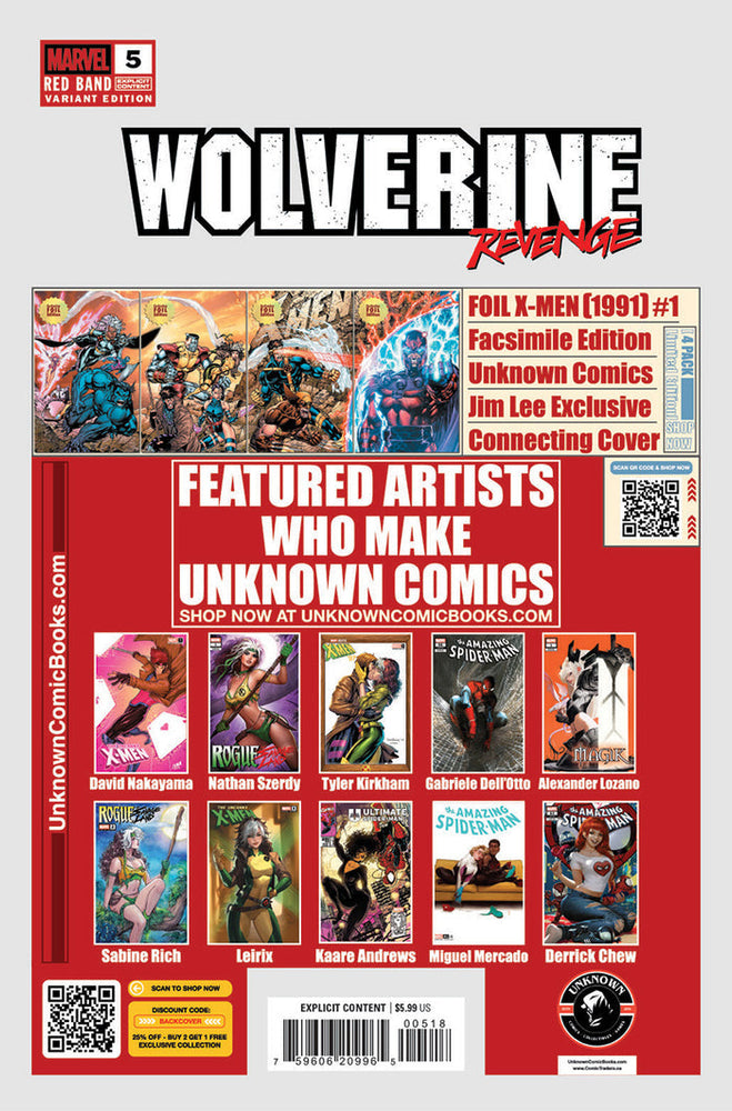 [Signed by Hickman] Wolverine: Revenge - Red Band #5 Virgin Unknown Comics Kirkham Convention Exclusive Var Explicit Content [INST] (ONLINE ORDER ONLY)