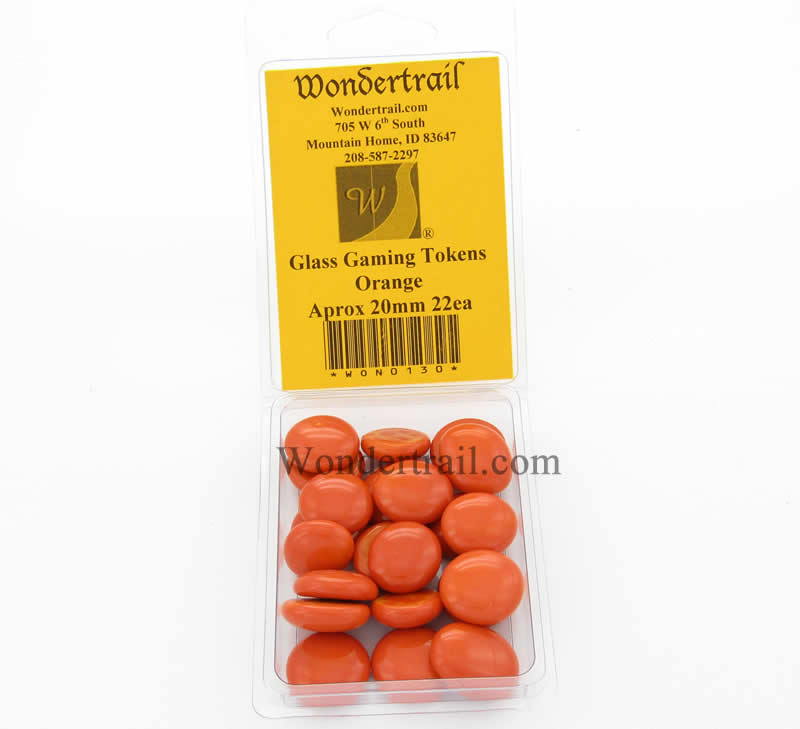WON0130 Orange Gaming Counter Tokens Aprox 20mm Pack of 22 (ONLINE ORDER ONLY)