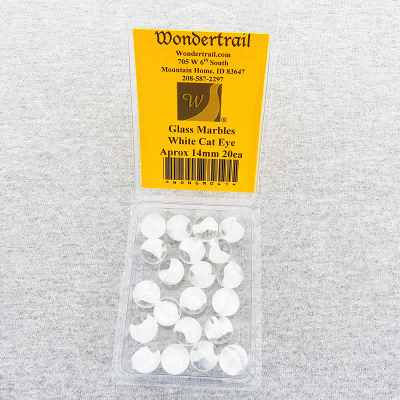 WONGM041 Glacer Slice Cat Eye Marbels 14mm Glass Marbles Pack of 20 (ONLINE ORDER ONLY)