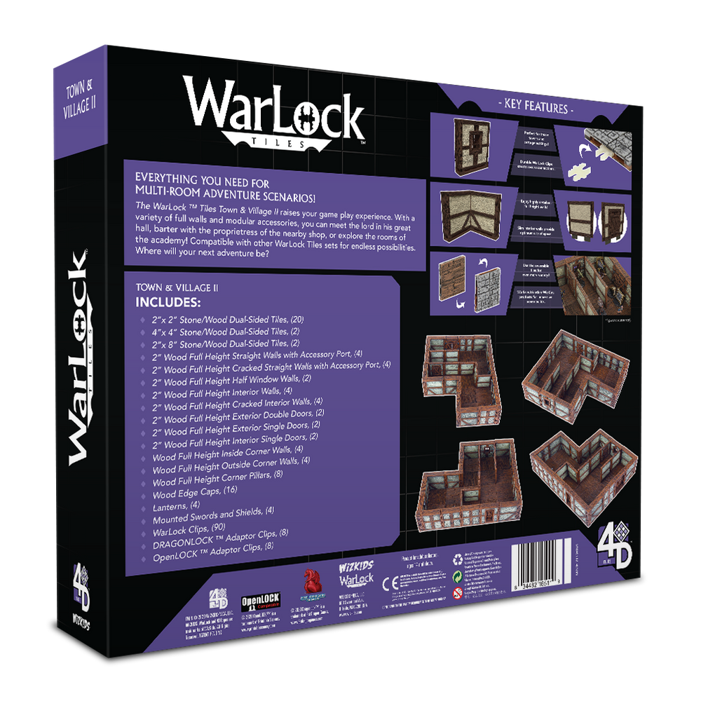 WarLock Tiles: Town & Village II - Full Height Plaster Walls (ONLINE ORDER ONLY)