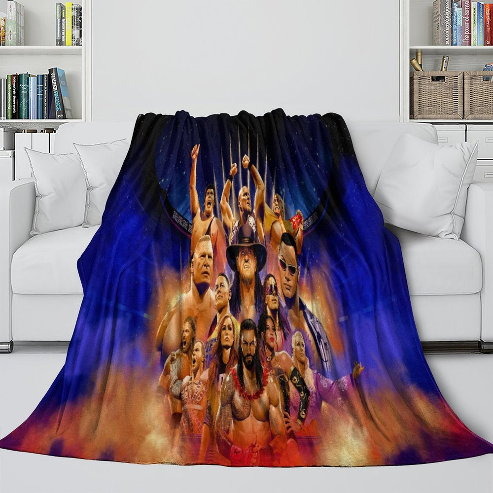 WWE Pattern Blanket Flannel Throw Kids Room Decoration (Online Order Only)