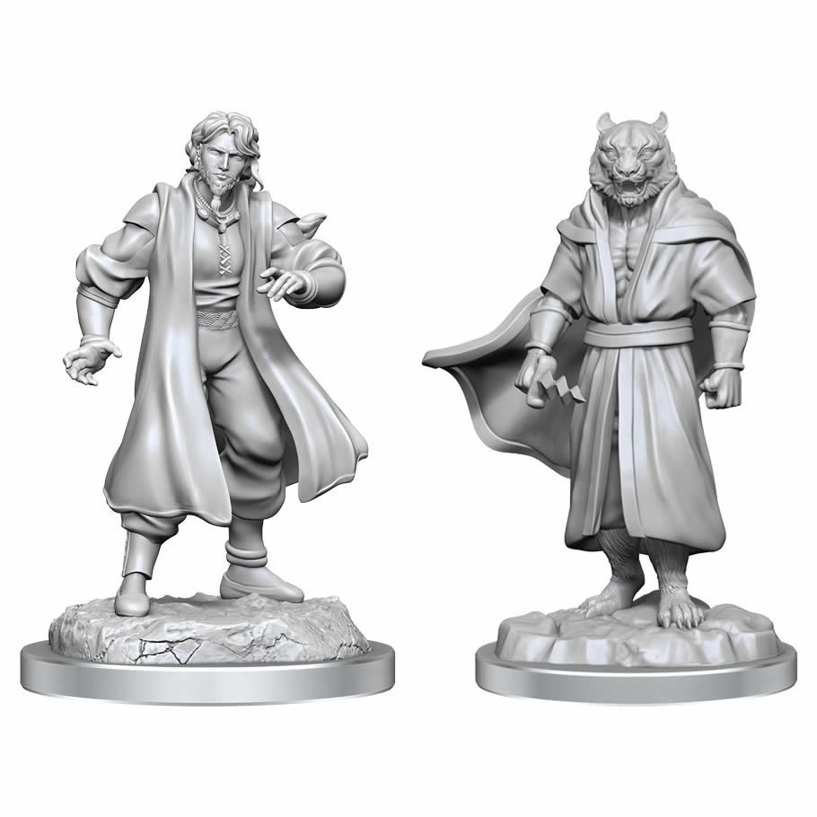 WZK90551 Human Sorcerer Merchant and Tiger Demon Unpainted Miniatures Critical Role Series Figures (ONLINE ORDER ONLY)