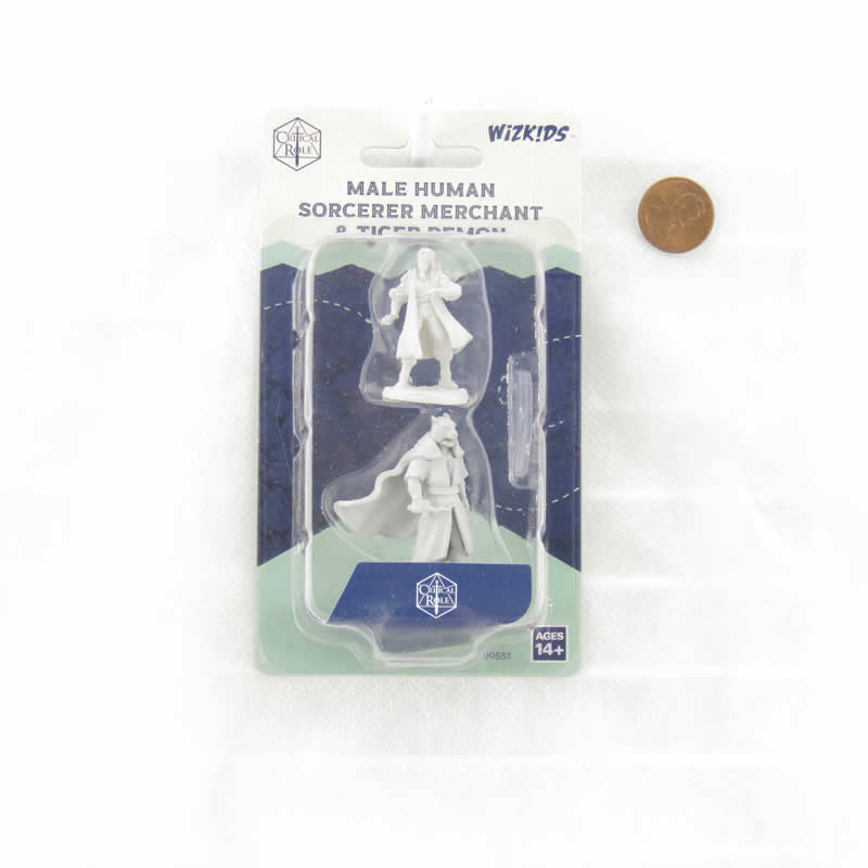 WZK90551 Human Sorcerer Merchant and Tiger Demon Unpainted Miniatures Critical Role Series Figures (ONLINE ORDER ONLY)