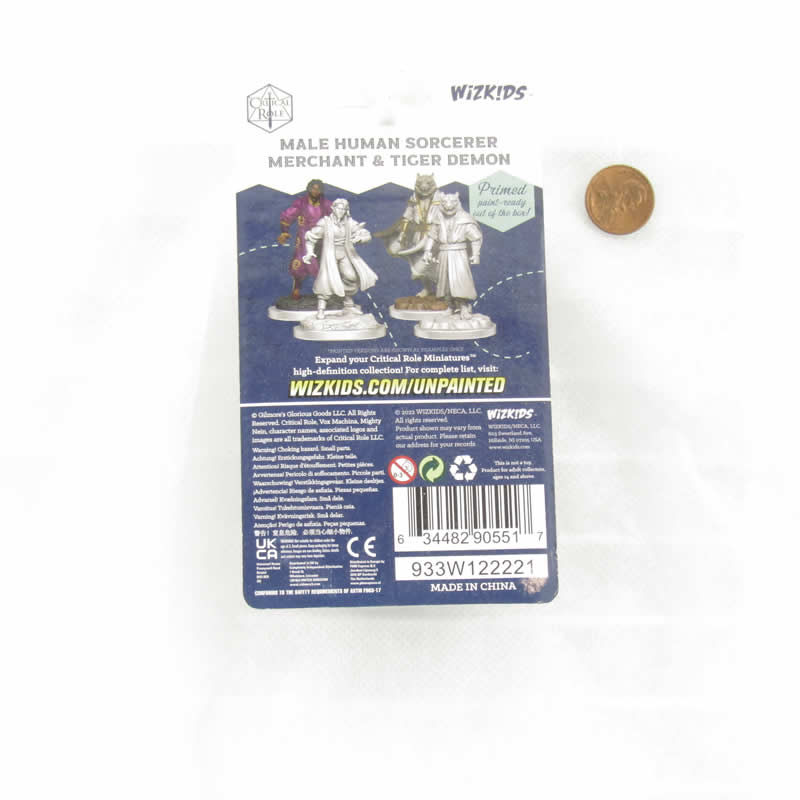WZK90551 Human Sorcerer Merchant and Tiger Demon Unpainted Miniatures Critical Role Series Figures (ONLINE ORDER ONLY)