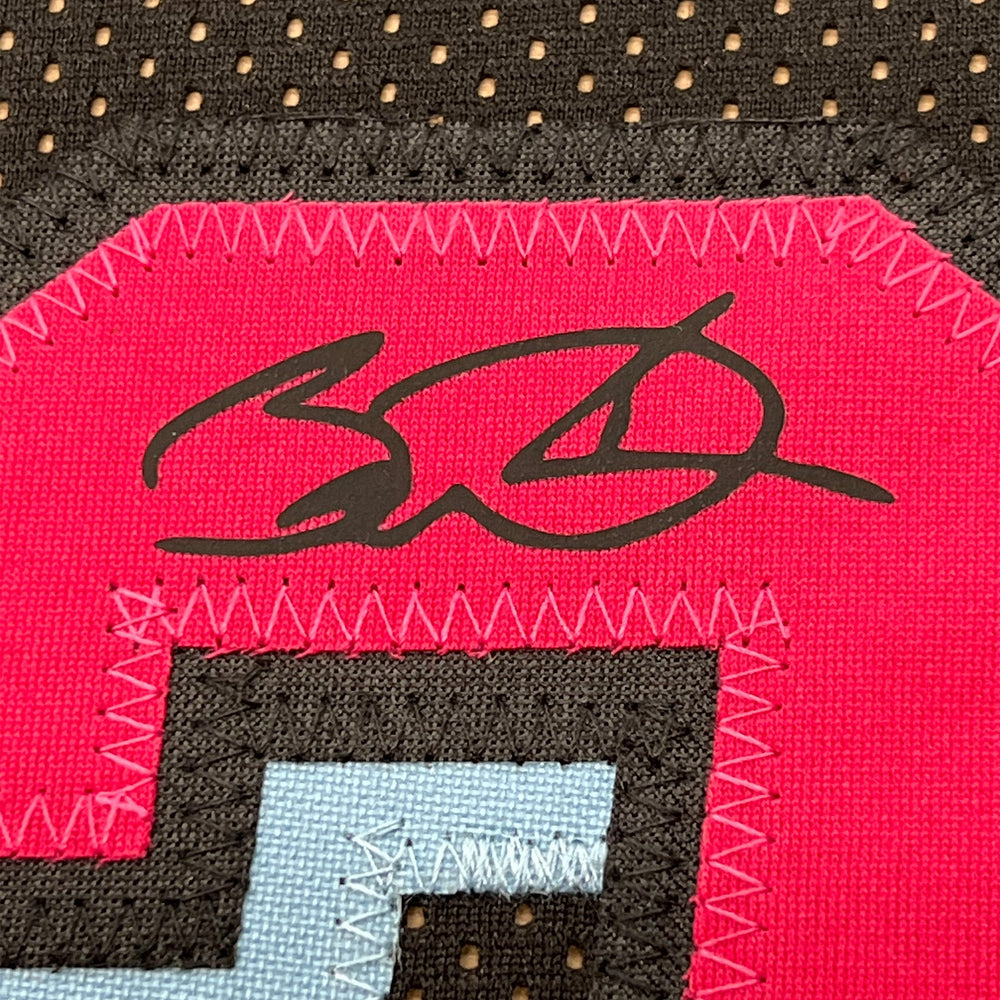 Framed Facsimile Autographed Dwyane Wade 35x39 Miami Black Vice City Reprint Laser Auto Basketball Jersey (ONLINE ORDER ONLY)