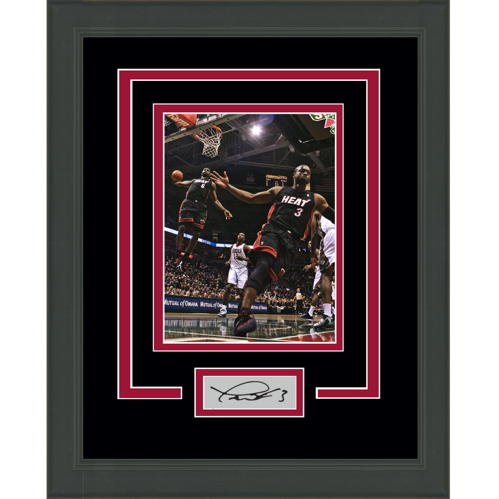 Framed Dwyane Wade Facsimile Laser Engraved Signature Auto Miami Heat 11x14 Basketball Photo (ONLINE ORDER ONLY)