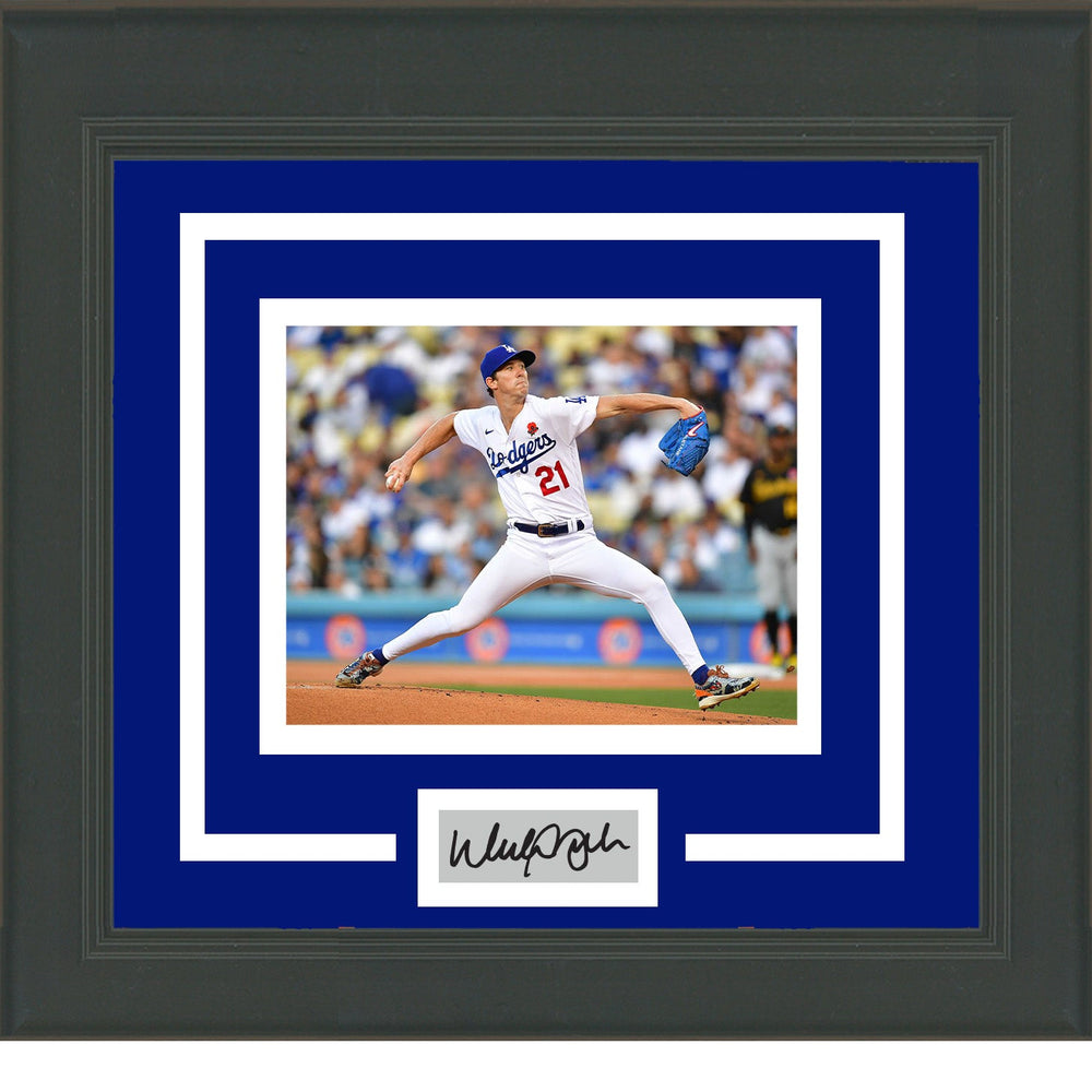 Framed Walker Buehler Facsimile Laser Engraved Signature Auto Los Angeles Dodgers 11x14 Baseball Photo (ONLINE ORDER ONLY)