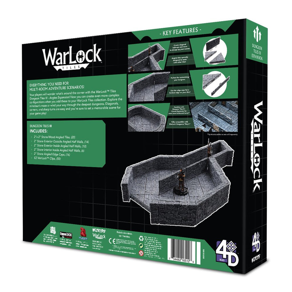 WarLock Tiles:  Dungeon Tiles III - Angles Expansion (ONLINE ORDER ONLY)