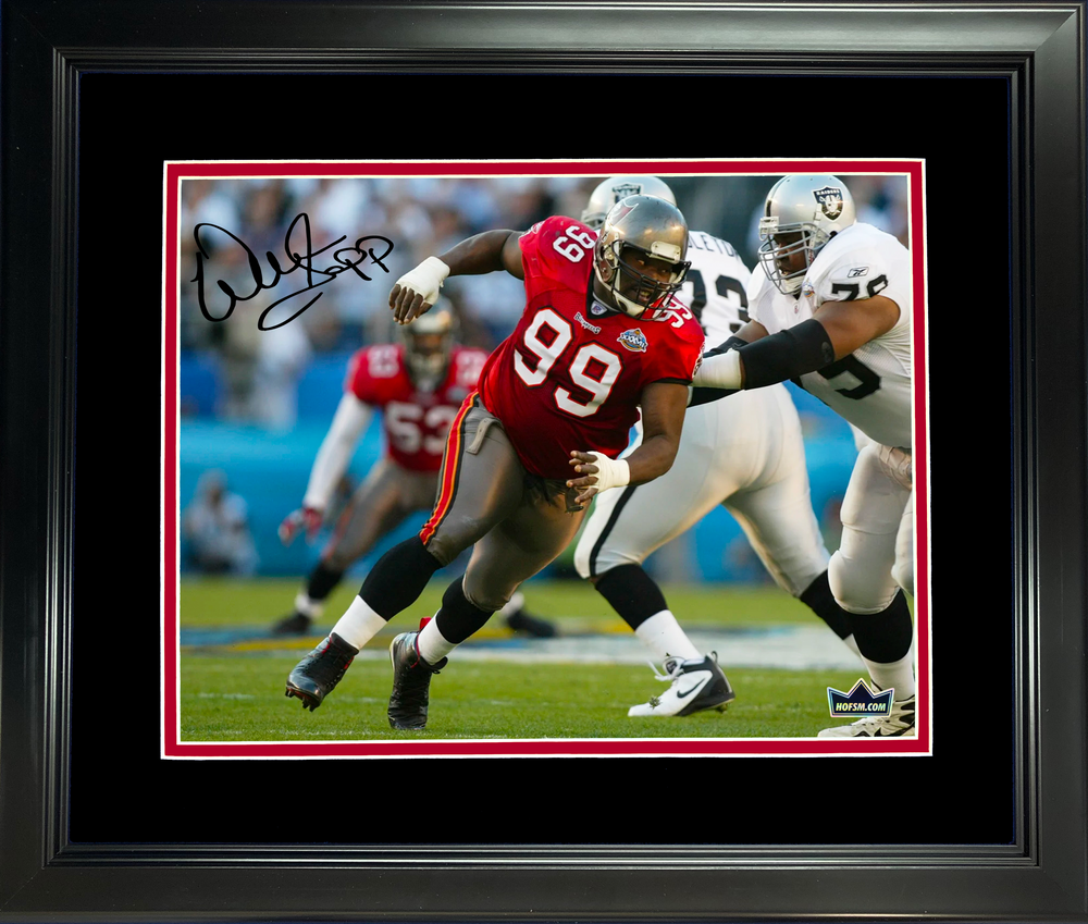 Framed Warren Sapp Facsimile Laser Engraved Signature Auto Tampa Bay Buccanerrs 11"x14" Football Photo HOFSM Holo (ONLINE ORDER ONLY)