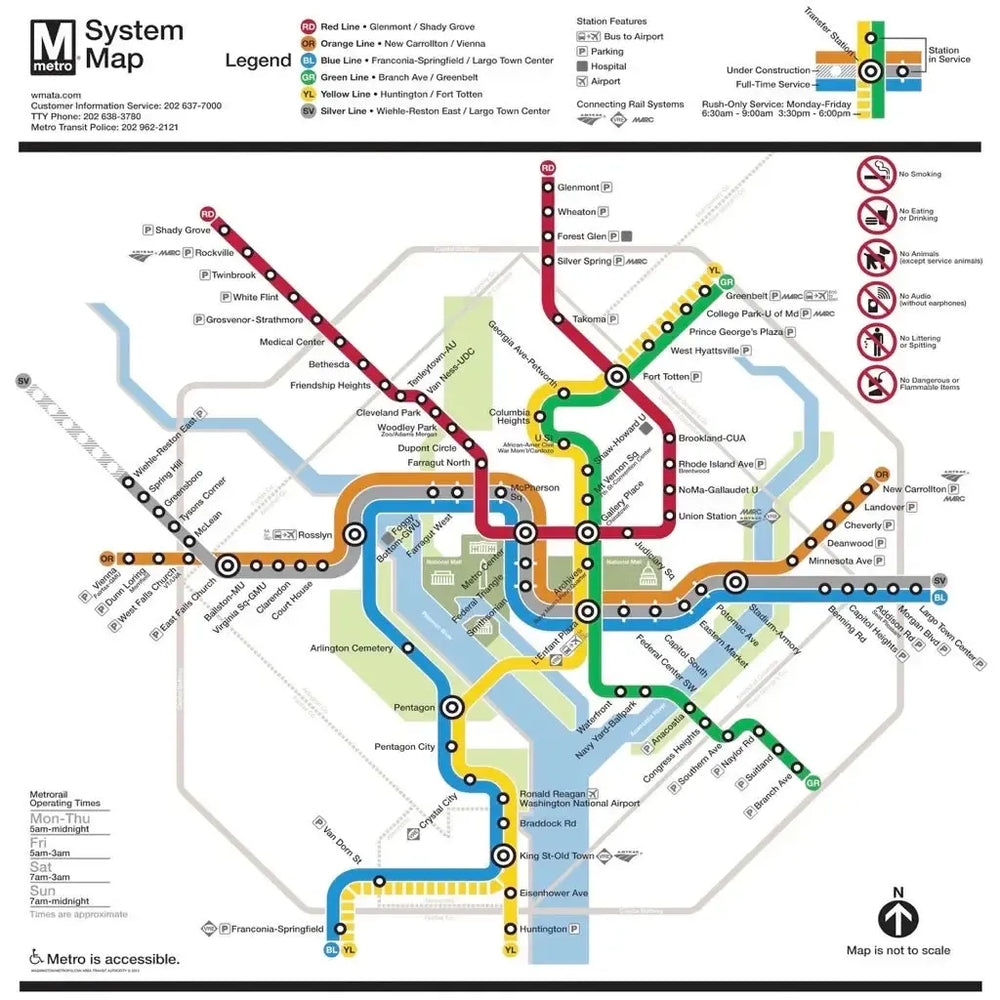Washington DC Metro Map 500 Piece Jigsaw Puzzle NYPC (ONLINE ORDER ONLY)