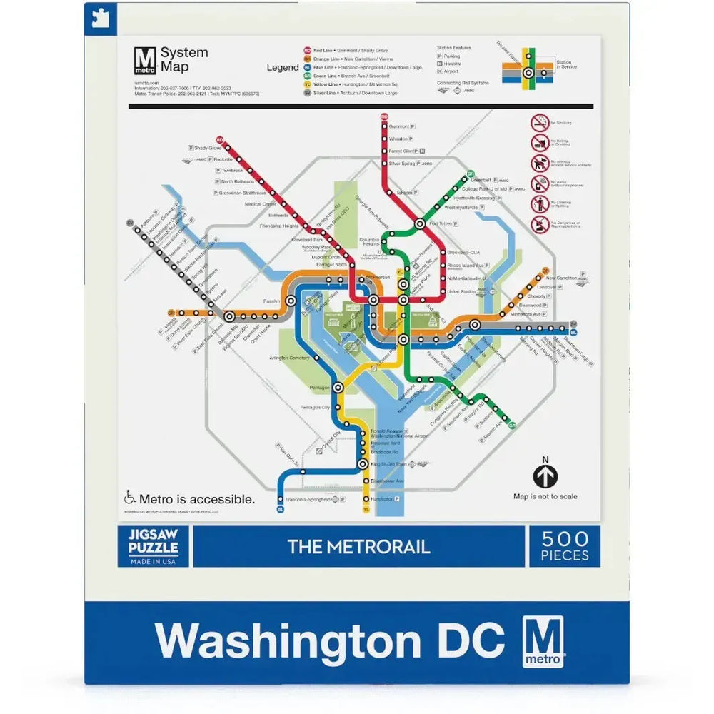 Washington DC Metro Map 500 Piece Jigsaw Puzzle NYPC (ONLINE ORDER ONLY)
