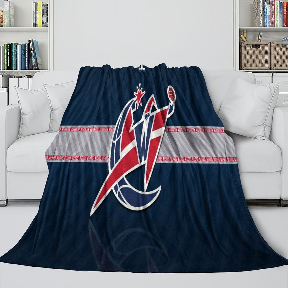 Washington Wizards Blanket Flannel Fleece Throw Room Decoration (Online Order Only)