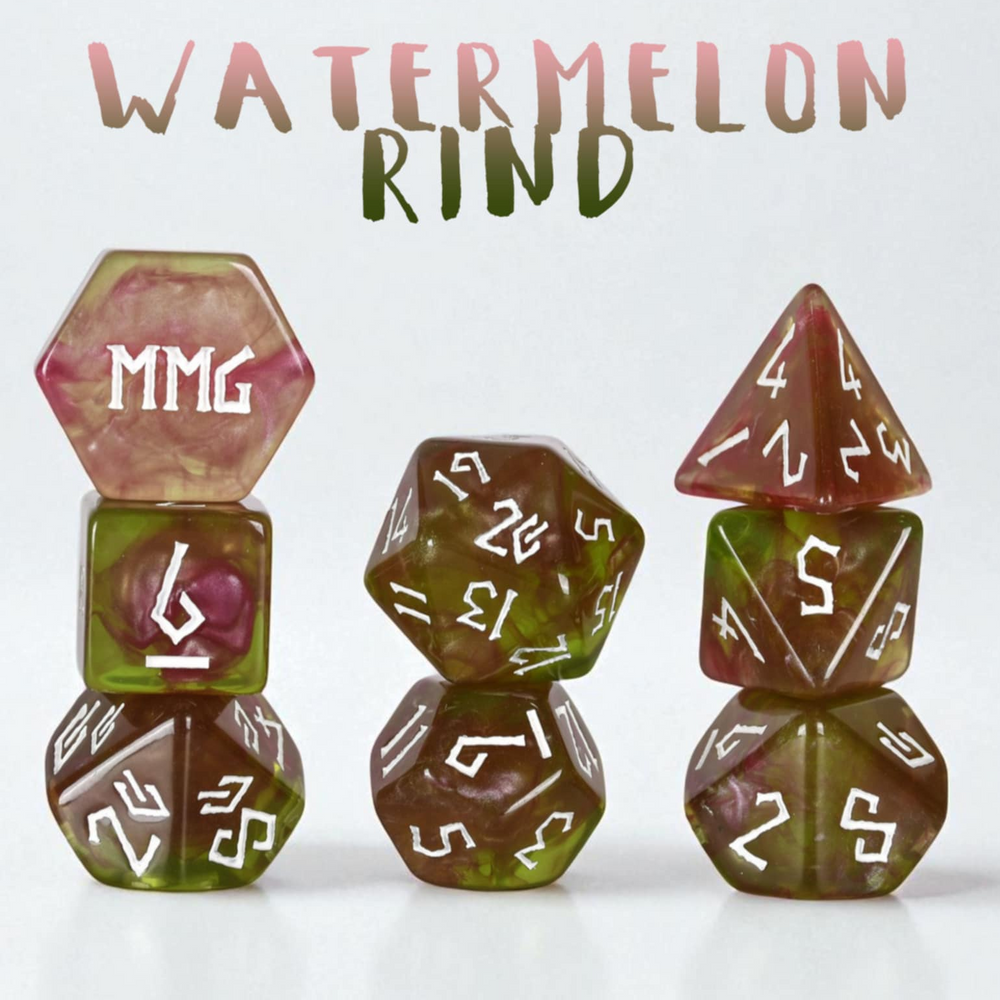 PRE-ORDER || Watermelon Rind Resin Dice Set