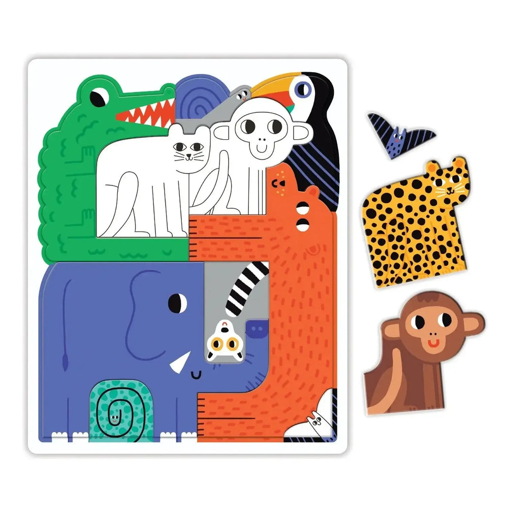 We Go Together Jungle 10 Shaped Piece Jigsaw Tray Puzzle Mudpuppy (ONLINE ORDER ONLY)