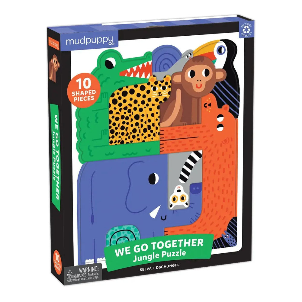 We Go Together Jungle 10 Shaped Piece Jigsaw Tray Puzzle Mudpuppy (ONLINE ORDER ONLY)