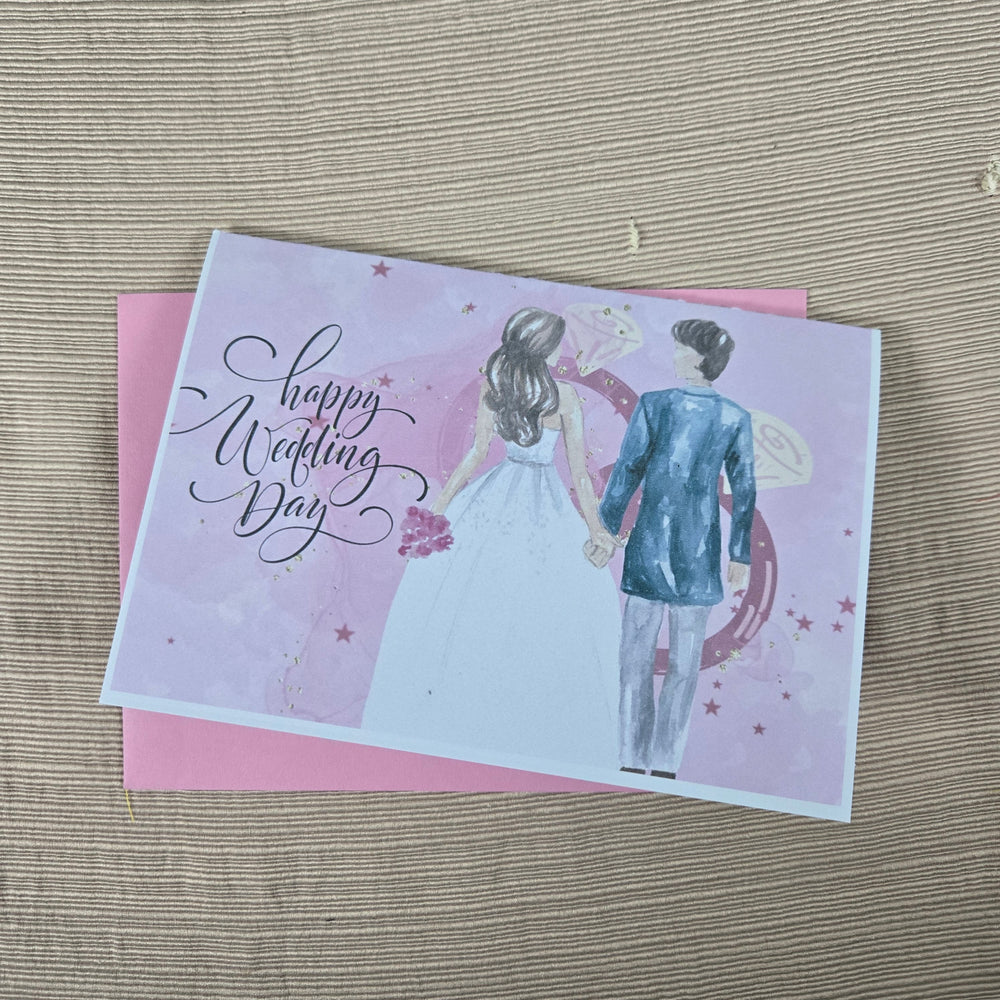 Pink Wedding Congratulations Card (ONLINE ORDER ONLY)