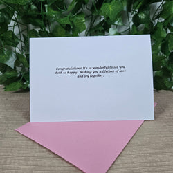 Pink Wedding Congratulations Card (ONLINE ORDER ONLY)