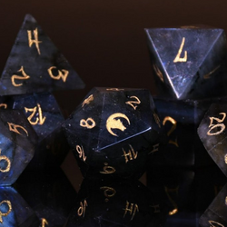 Pre-Order || Werewolf Labradorite "Moonstone" Stone Dice Set