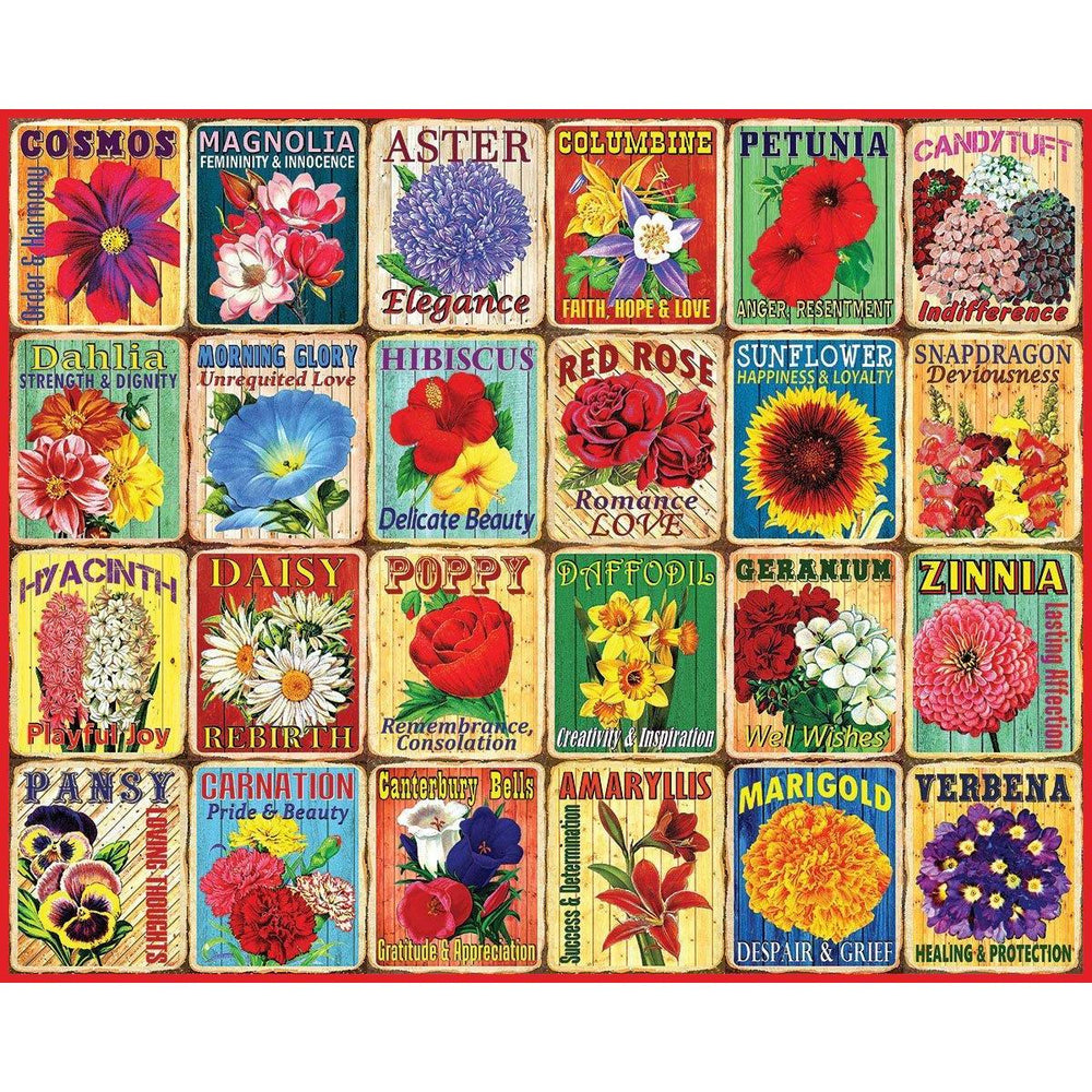 What Flowers Mean 1000 Piece Jigsaw Puzzle White Mountain (ONLINE ORDER ONLY)