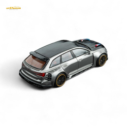 (Pre-Order) DCM Modified Audi RS6 Wagon Silver/Gray With Ferrari Engine & Openable Hood 1:64 (ONLINE ORDER ONLY)