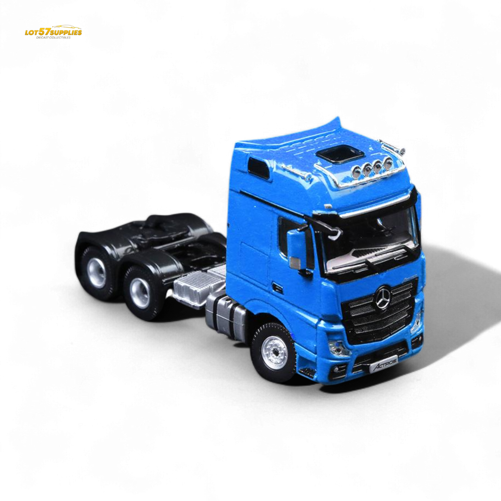 (Pre-Order) TimeMicro & Perka BENZ FLATBED TRANSPORT VEHICLE - Blue 1/64 (ONLINE ORDER ONLY)