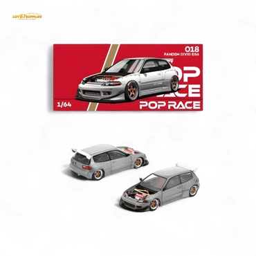 (Pre-Order) Pop Race PANDEM CIVIC EG6 RAW METAL - Raw Metal 1/64 (ONLINE ORDER ONLY)