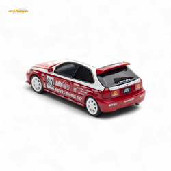(Pre-Order) Motorhelix Honda Civic EK9 Malaysia Limited Edition - White - Red 1:64 (Online Order Only)