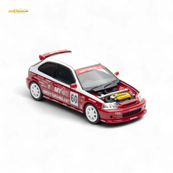 (Pre-Order) Motorhelix Honda Civic EK9 Malaysia Limited Edition - White - Red 1:64 (Online Order Only)