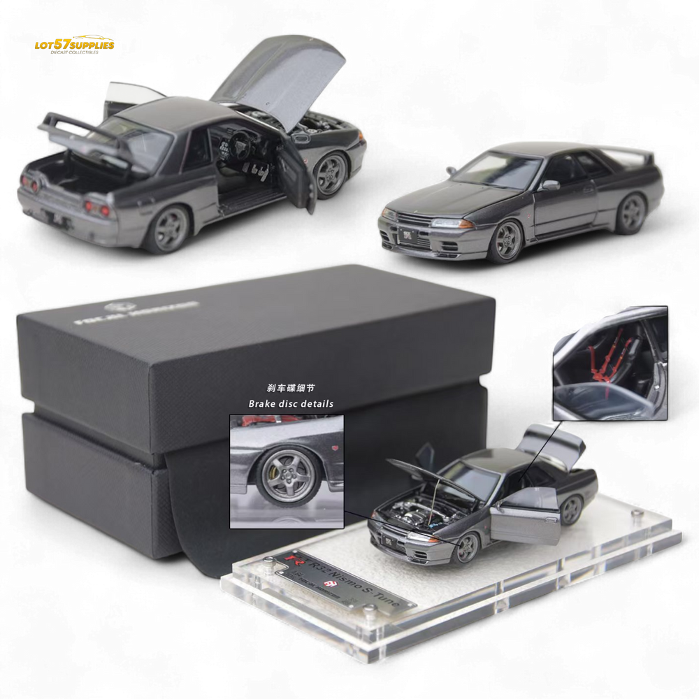 Focal Horizon Skyline GT-R 3rd Gen R32 Nismo S-Tune - Gun Grey - Fully Openable 1:64 (ONLINE ORDER ONLY)