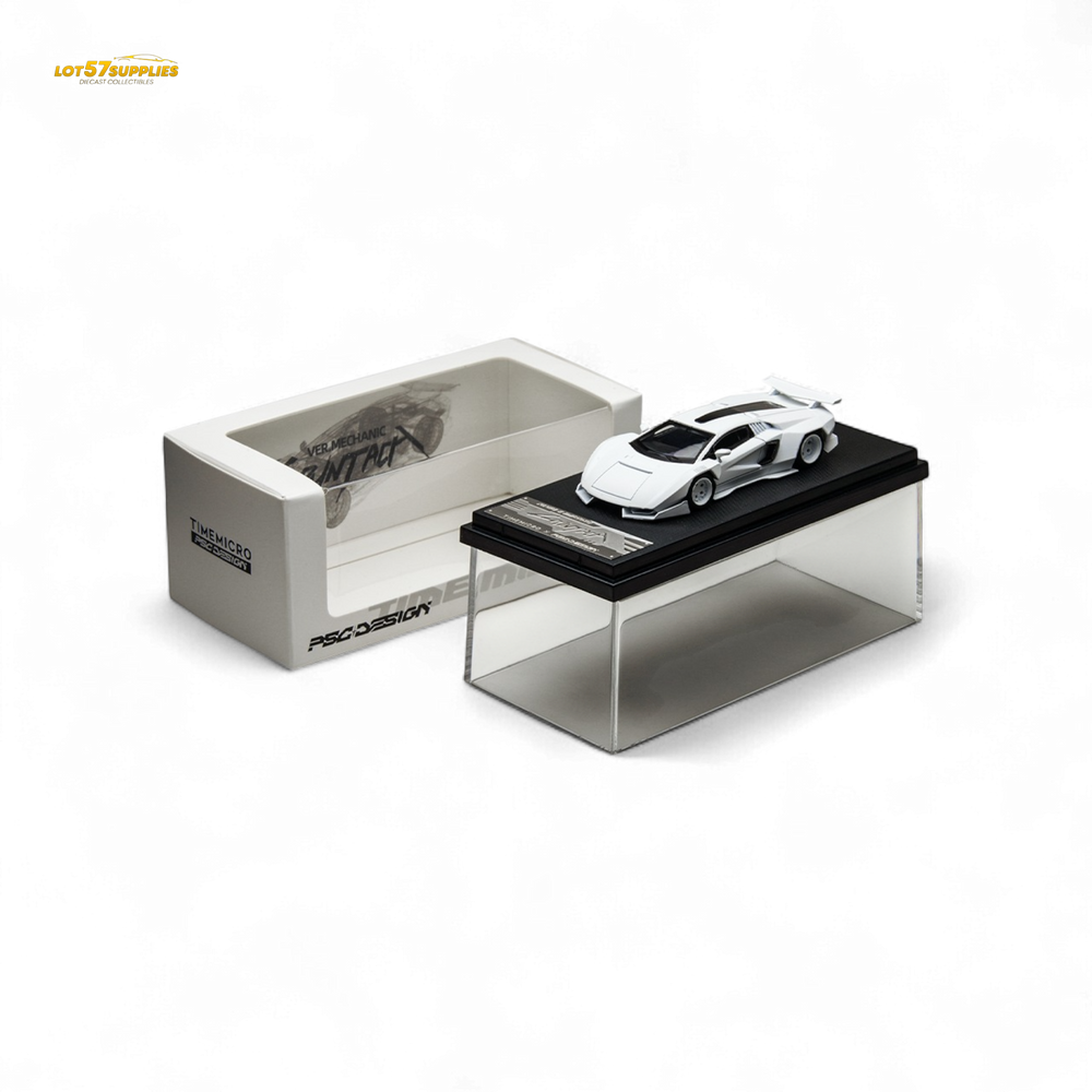 (Pre-Order) TimeMicro × PSC DESIGN 1/64 Countach V Ver. Mechanic PSC - White 1:64 (ONLINE ORDER ONLY)