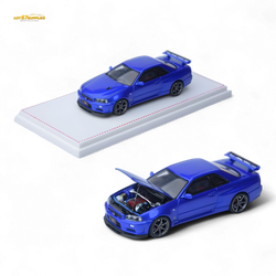 Focal Horizon Skyline GT-R R34 V-SPEC-II - Bayside Blue 1:64 (ONLINE ORDER ONLY)