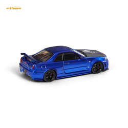 Fuji Skyline R34 GT-R Nismo Z-Tune - Bayside Blue with Carbon Hood 1:64 (ONLINE ORDER ONLY)