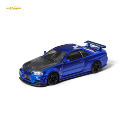 Fuji Skyline R34 GT-R Nismo Z-Tune - Bayside Blue with Carbon Hood 1:64 (ONLINE ORDER ONLY)