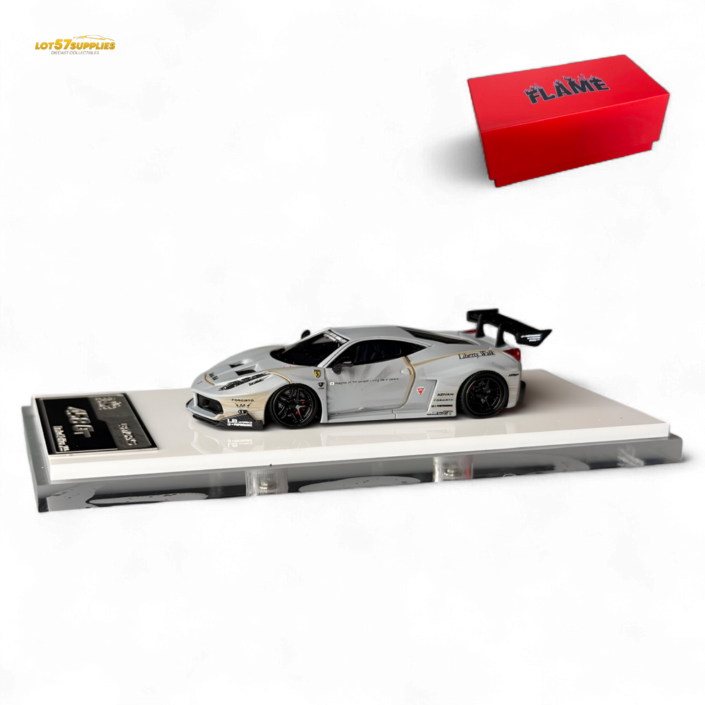 Flame Supercar LB458GT LB Wide-Body - Matte Grey 1:64 Resin (ONLINE ORDER ONLY)