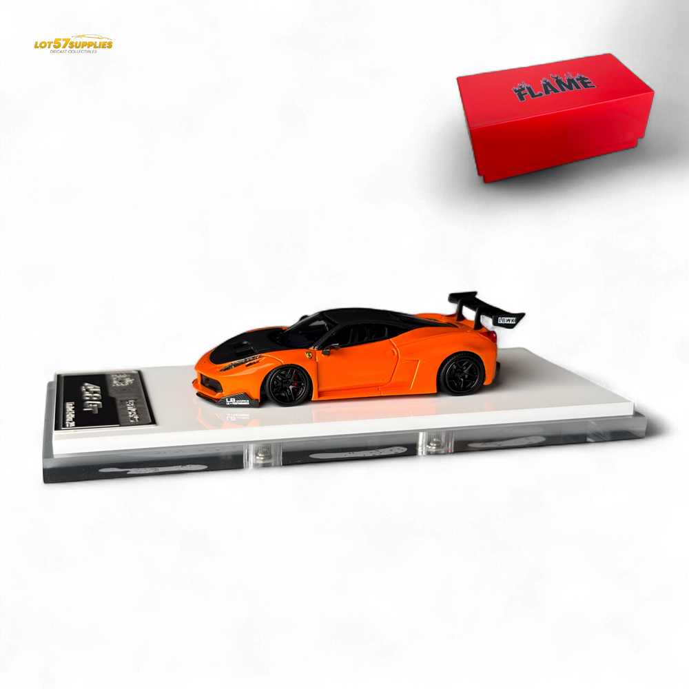 Flame Supercar LB458GT LB Wide-Body - Pearl Orange 1:64 Resin (ONLINE ORDER ONLY)