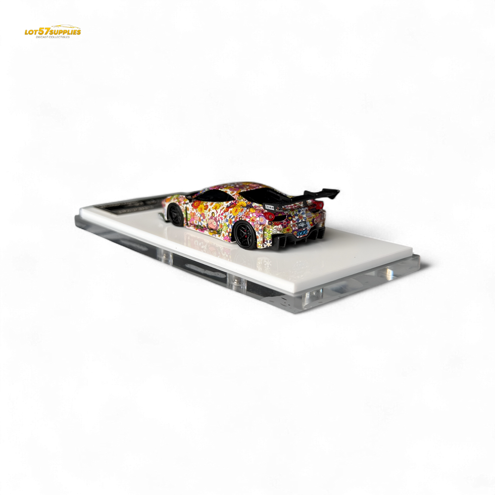Flame Supercar LB458GT LB Wide-Body - Takashi Murakami Flower Livery - Glows in dark 1:64 Resin (ONLINE ORDER ONLY)