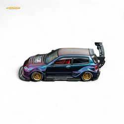 DCM Kevmannz 1996 EG6 Hatchback Gold Wheels - Chameleon - Long Spoiler 1:64 (ONLINE ORDER ONLY)