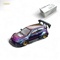 DCM Kevmannz 1996 EG6 Hatchback Gold Wheels - Chameleon - Long Spoiler 1:64 (ONLINE ORDER ONLY)