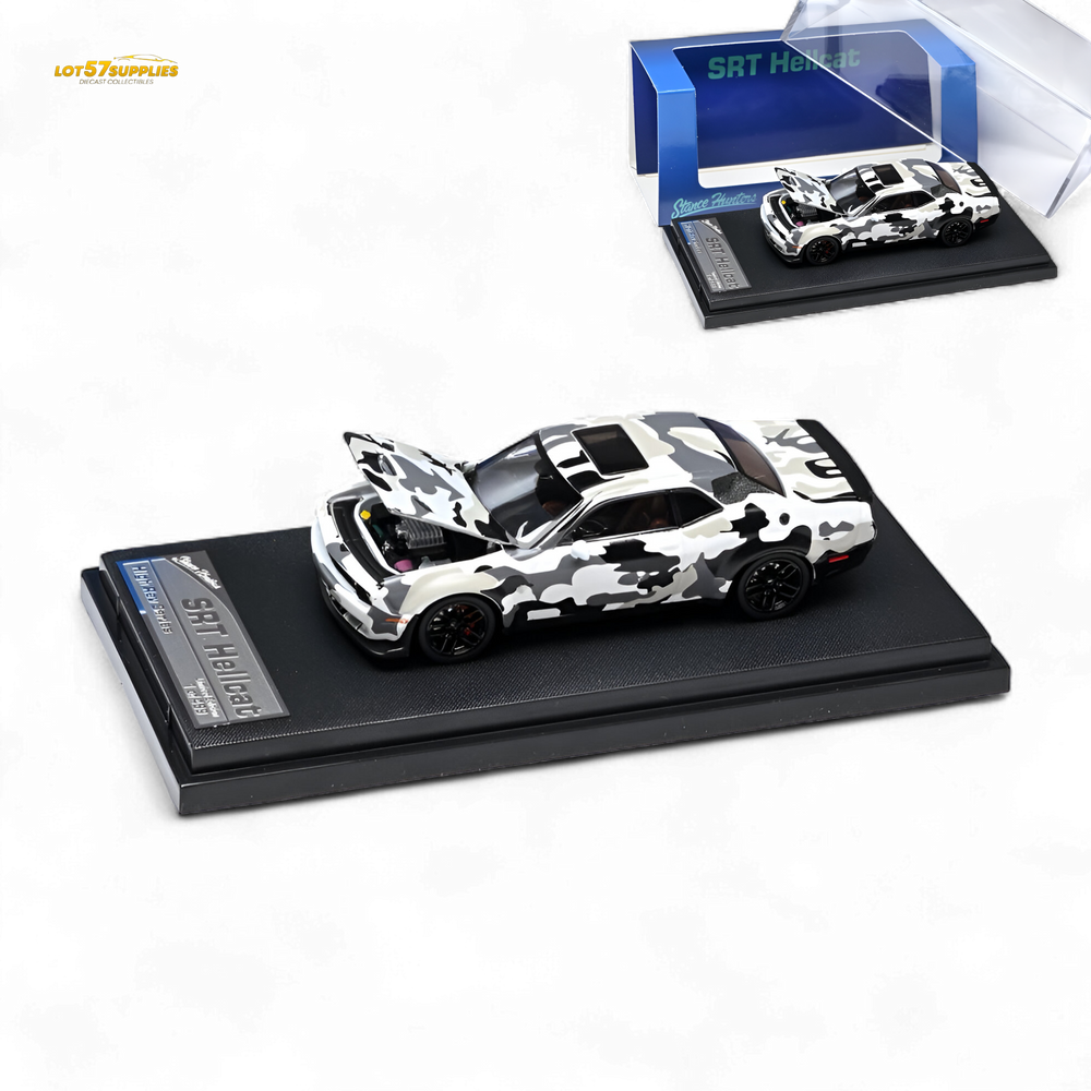 (Pre-Order) Stance Hunters Dodge Challenger SRT Hellcat M90 Arctic Camo White Blue - White Blue 1:64 (ONLINE ORDER ONLY)