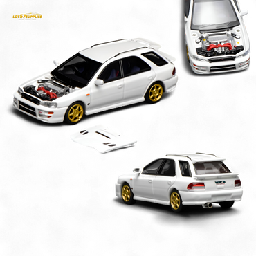 (Pre-Order) Motorhelix Subaru Impreza Wagon WRX STi Version VI - Pure White 1:64 (ONLINE ORDER ONLY)